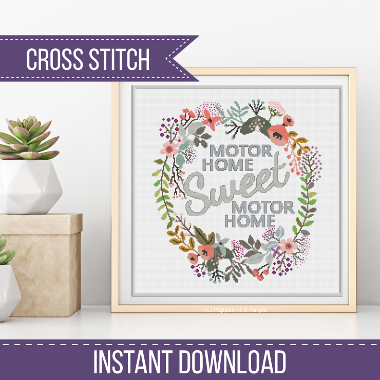 Motor Home Cross Stitch Cross Stitch Pattern by Peppermint Purple