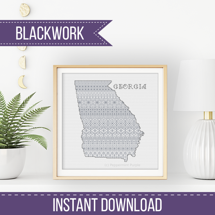 Georgia Blackwork Blackwork Pattern by Peppermint Purple