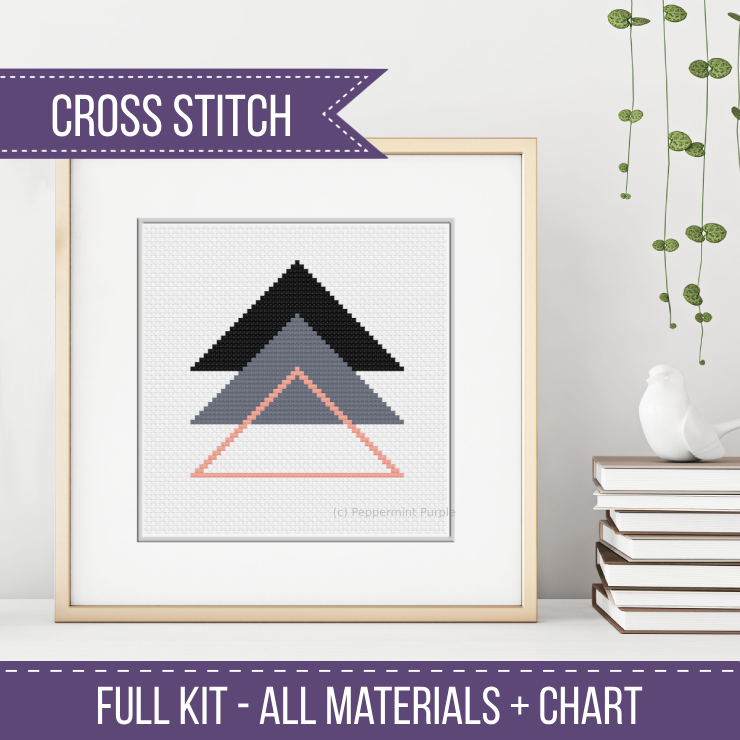 Abstract Triangles Kit Cross Stitch Kit by Peppermint Purple