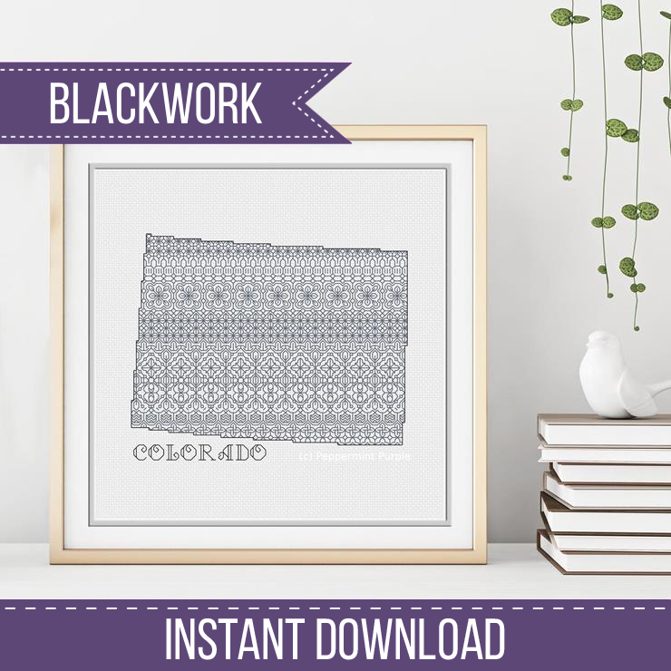 Colorado Blackwork Blackwork Pattern by Peppermint Purple
