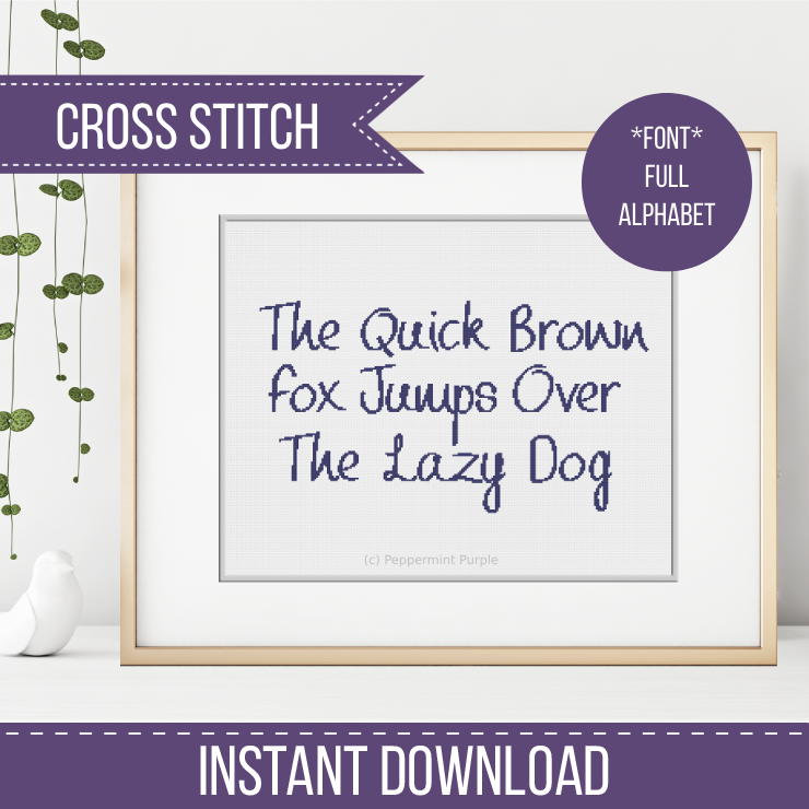 Handwritten Font 2 Cross Stitch Font by Peppermint Purple
