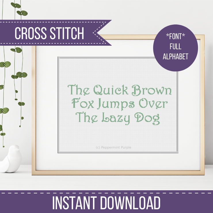 Fancy Style Font Cross Stitch Font by Peppermint Purple