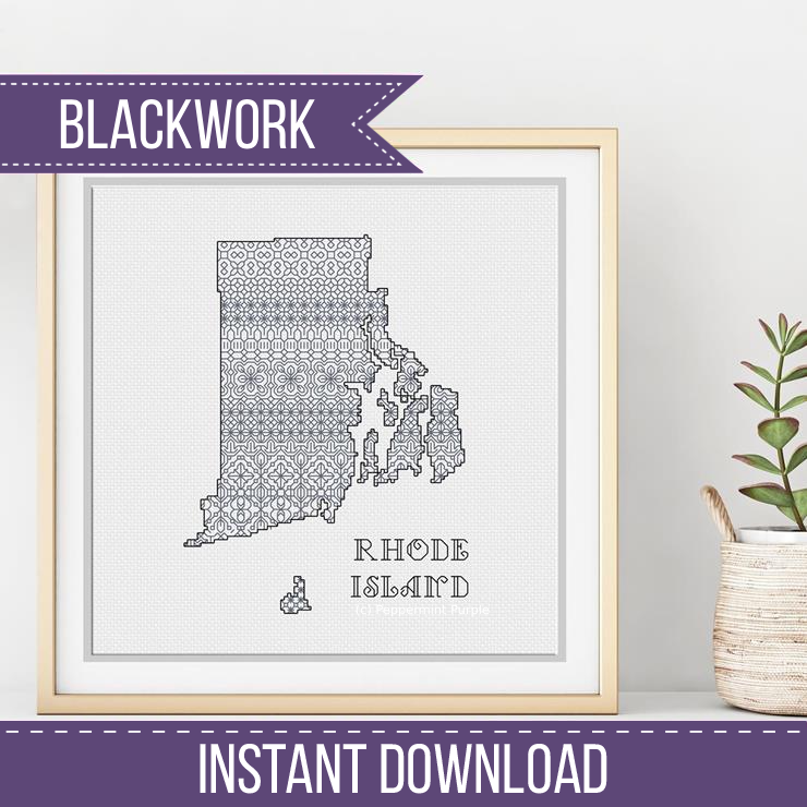 Rhode Island Blackwork Blackwork Pattern by Peppermint Purple