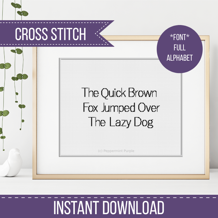 Plain Font Cross Stitch Font by Peppermint Purple