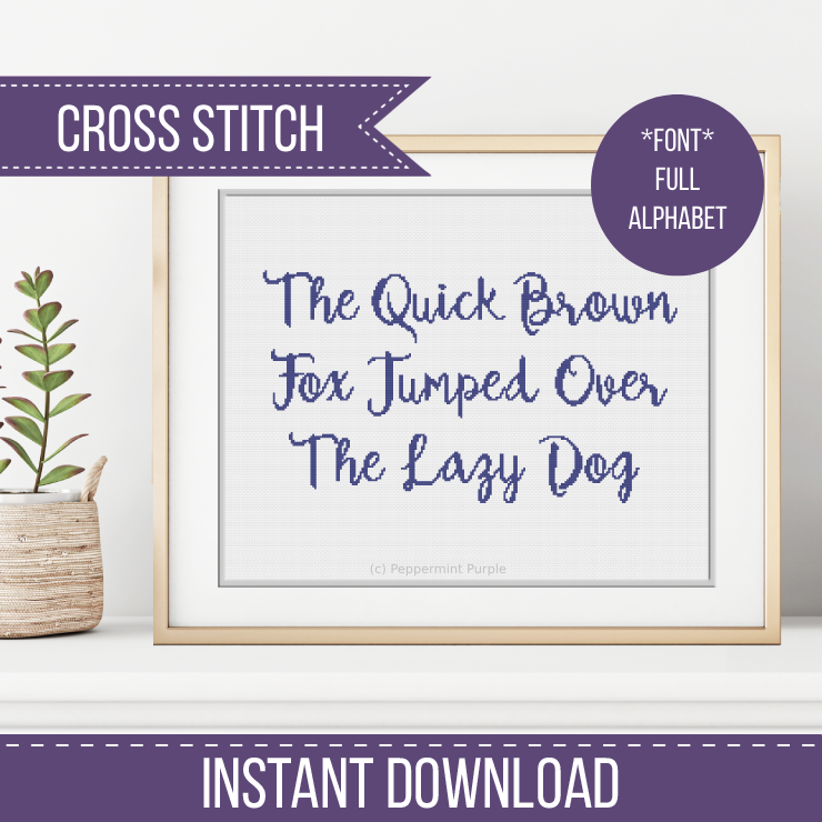 Cursive Font Cross Stitch Font by Peppermint Purple