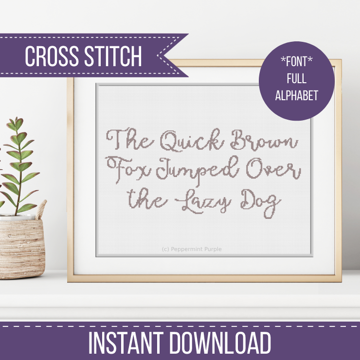 Cursive Font 4 Cross Stitch Font by Peppermint Purple