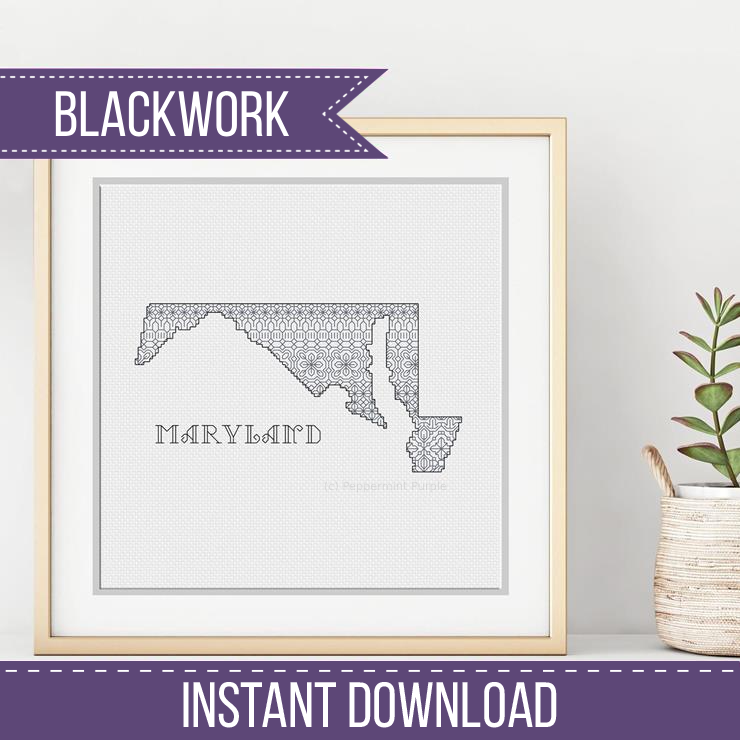 Maryland Blackwork Blackwork Pattern by Peppermint Purple
