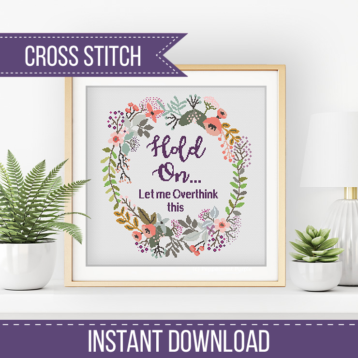 Overthink Cross Stitch Pattern by Peppermint Purple