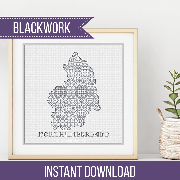 Northumberland Blackwork Pattern by Peppermint Purple