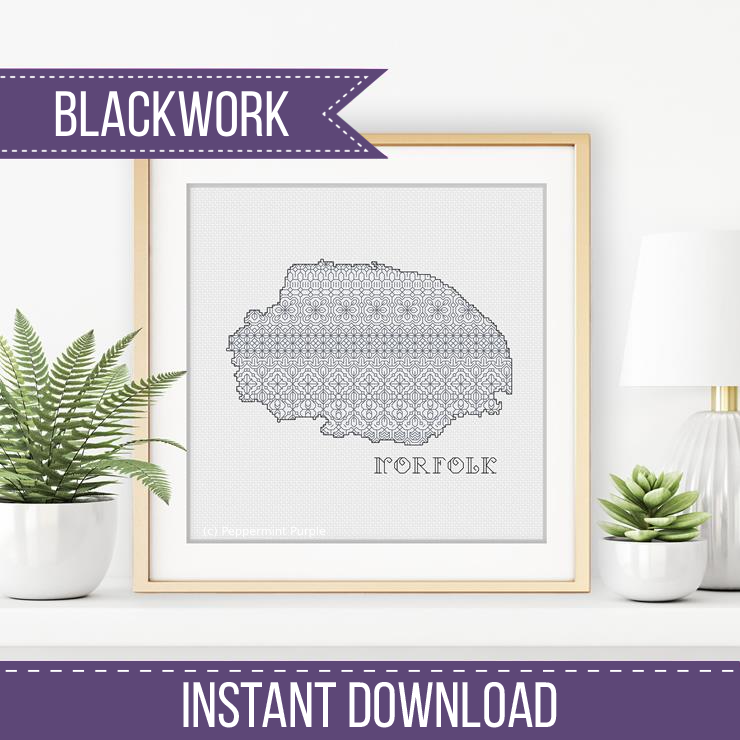 Norfolk Blackwork Blackwork Pattern by Peppermint Purple