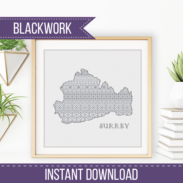 Surrey Blackwork Blackwork Pattern by Peppermint Purple