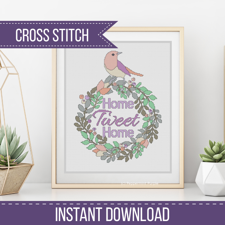 Home Tweet Home Cross Stitch Pattern by Peppermint Purple