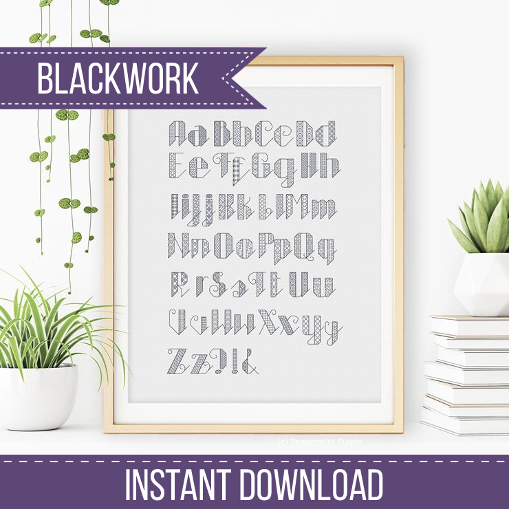 Victoria Blackwork Font Blackwork Font by Peppermint Purple