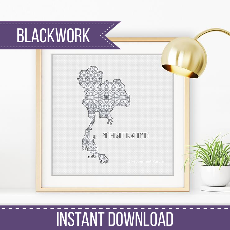 Thailand Blackwork Blackwork Pattern by Peppermint Purple