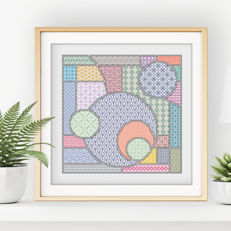 Abstract Geometric Blackwork Blackwork Pattern by Peppermint Purple