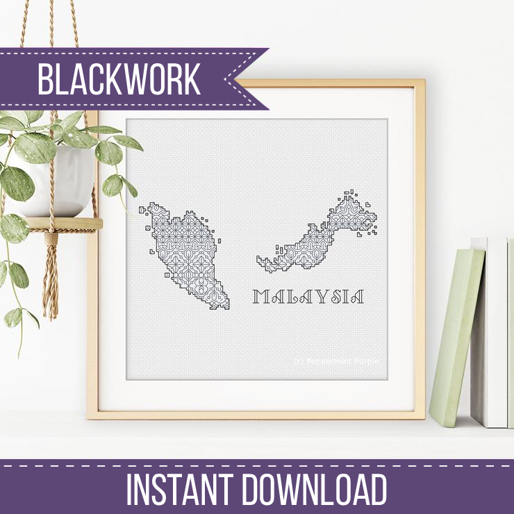 Malaysia Blackwork Blackwork Pattern by Peppermint Purple