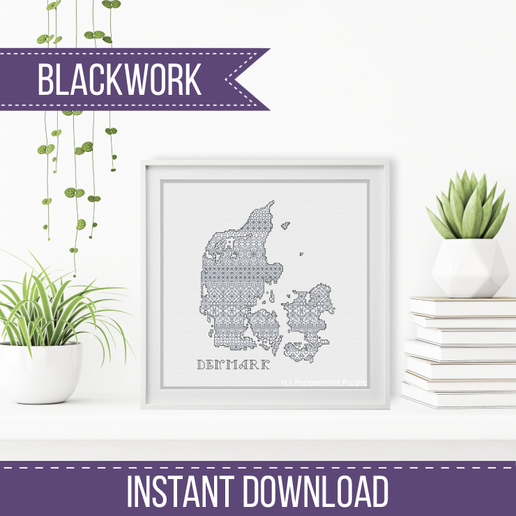 Denmark Blackwork Blackwork Pattern by Peppermint Purple
