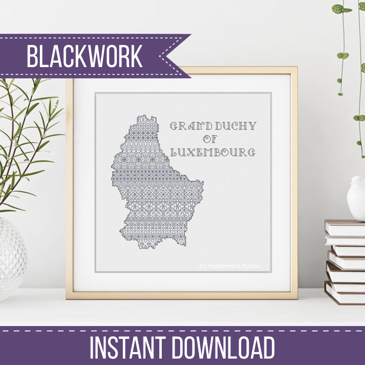 Luxembourg Blackwork Pattern by Peppermint Purple
