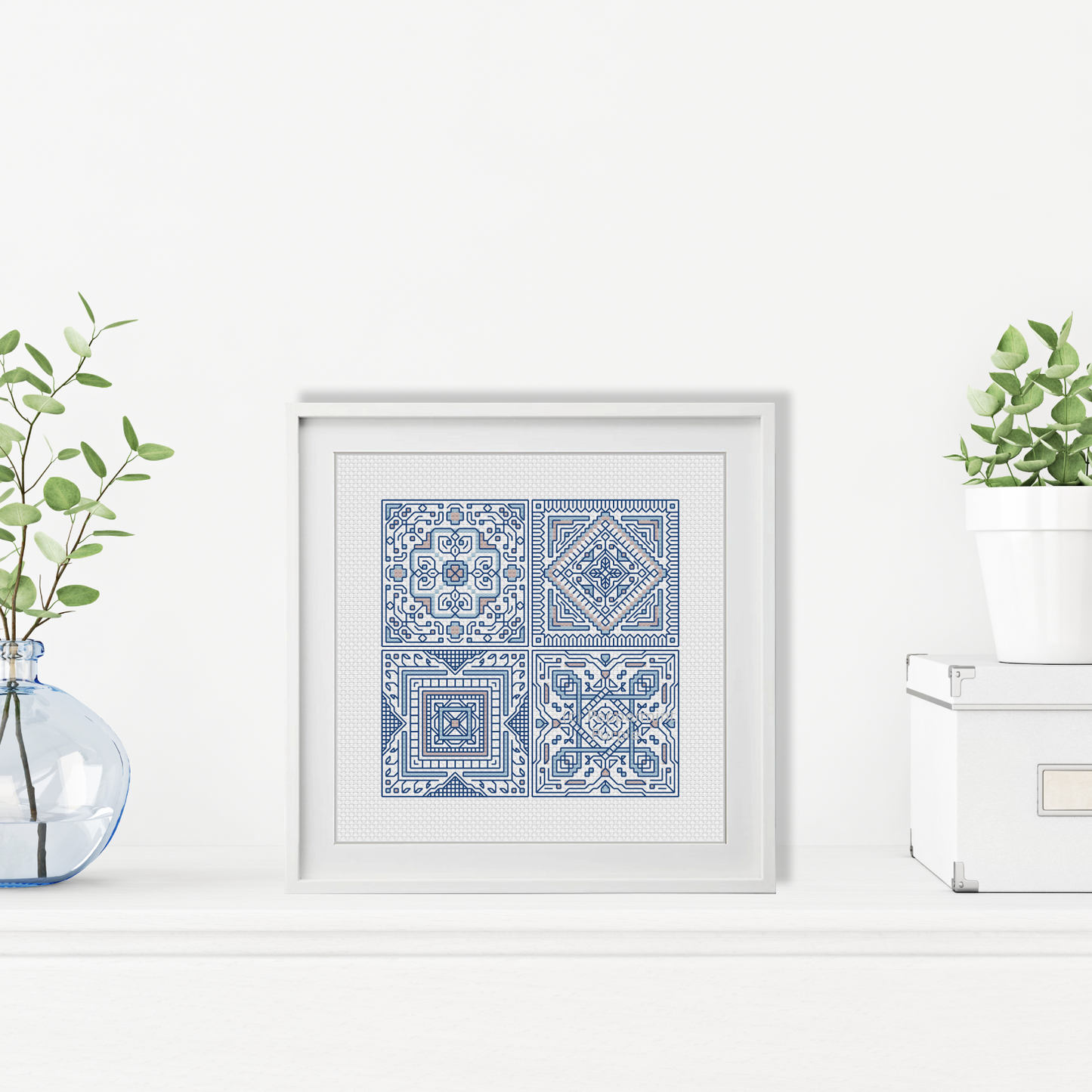 Turkish Tiles Mini Set 1 Blackwork Pattern by Peppermint Purple