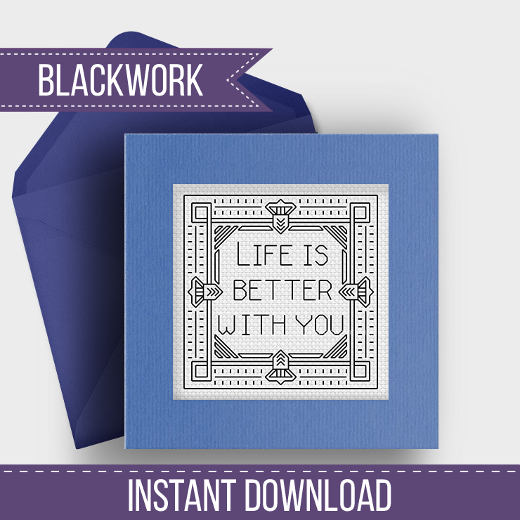 Art Deco Blackwork Card Set Blackwork Pattern by Peppermint Purple
