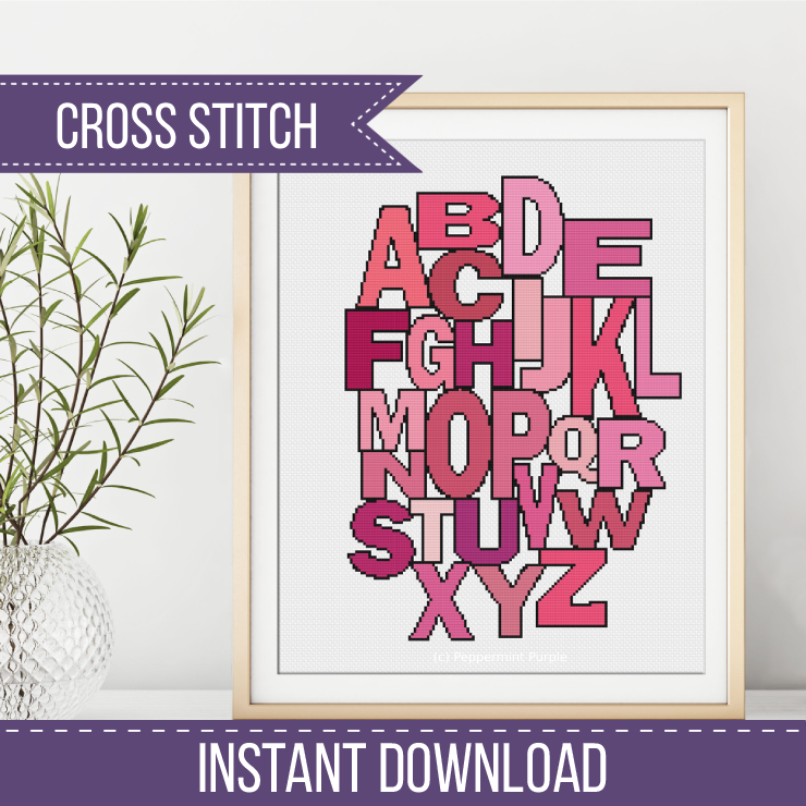 Baby Girls Nursery Cross Stitch Pattern by Peppermint Purple