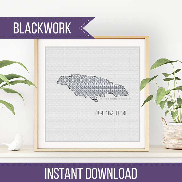 Jamaica Blackwork Pattern by Peppermint Purple