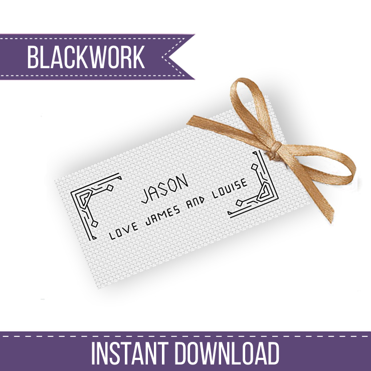 32 Blackwork Corners Blackwork Font by Peppermint Purple