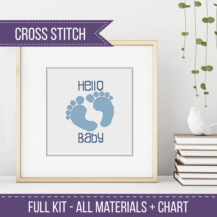Baby Boy Cross Stitch Kit Cross Stitch Kit by Peppermint Purple