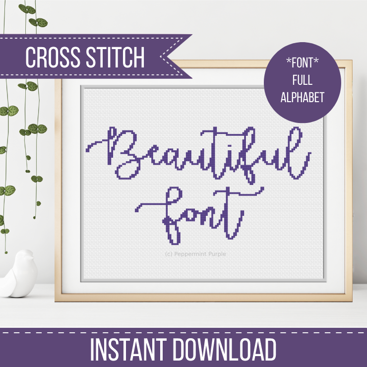 Beautiful Font Cross Stitch Font by Peppermint Purple