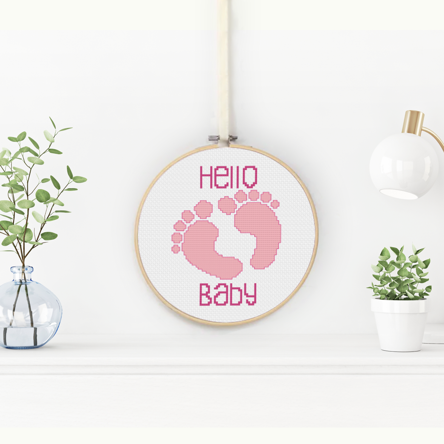 Baby Girl Cross Stitch Pattern by Peppermint Purple