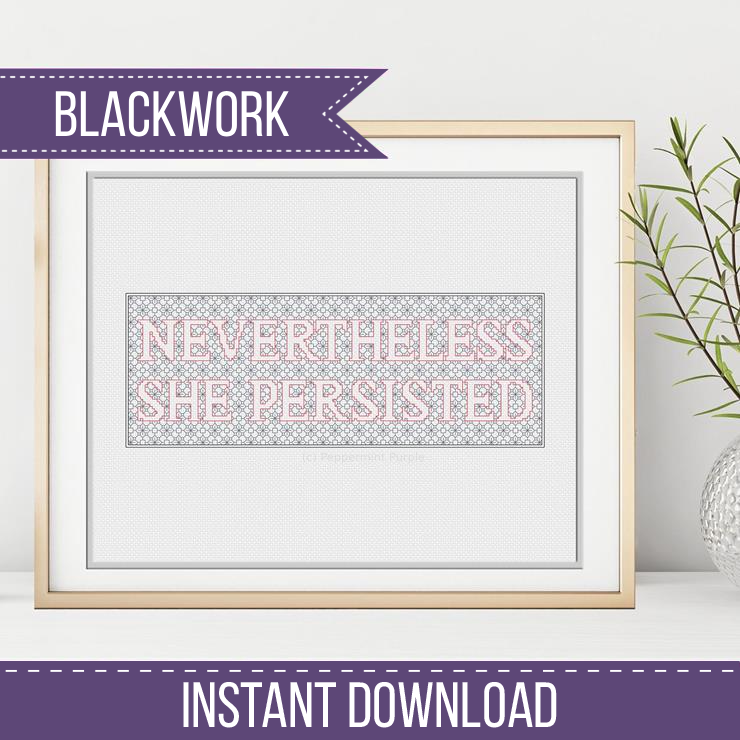 Nevertheless Blackwork Blackwork Pattern by Peppermint Purple