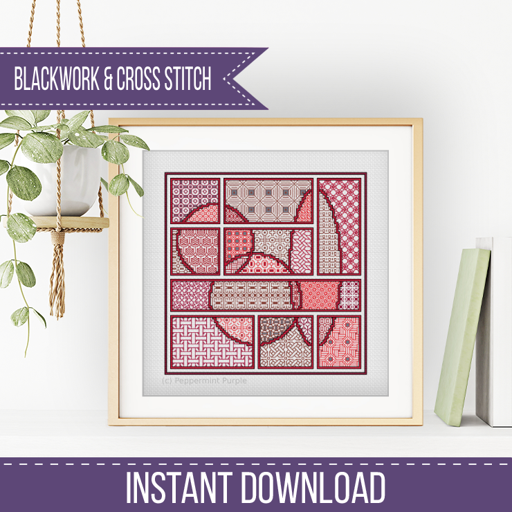 The Red Edit Blackwork Pattern by Peppermint Purple