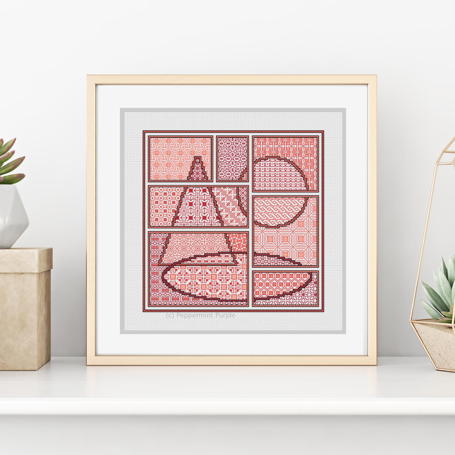 The Coral Edit Blackwork Pattern by Peppermint Purple