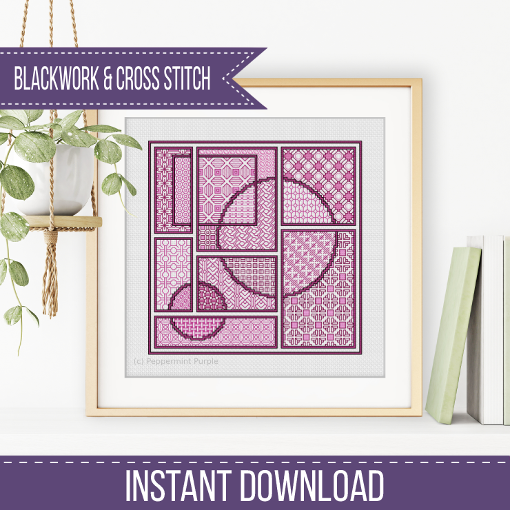The Cerise Edit Blackwork Pattern by Peppermint Purple