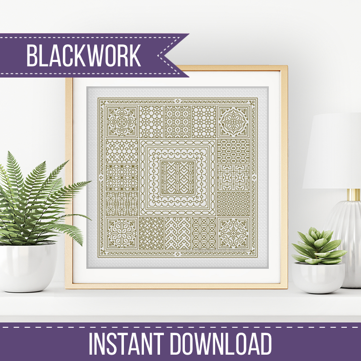Relax in Olive Green Blackwork Pattern by Peppermint Purple
