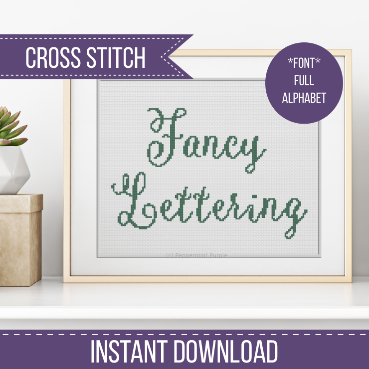 Fancy Font Cross Stitch Font by Peppermint Purple