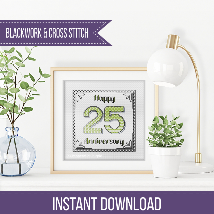 Centre Stage - Numbers Blackwork Pattern by Peppermint Purple