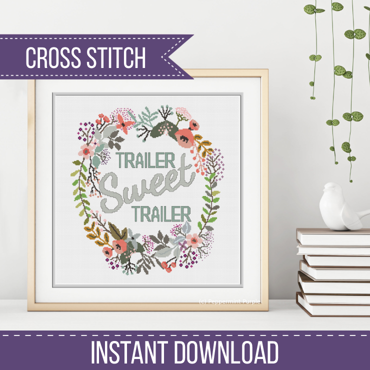 Trailer Sweet Trailer Cross Stitch Pattern by Peppermint Purple