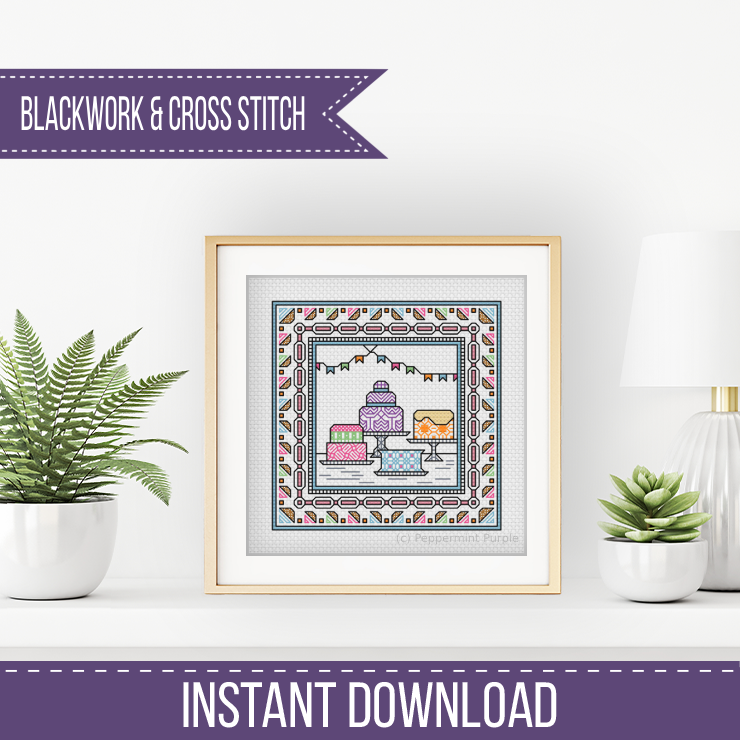 Centre Stage - Baking Blackwork Pattern by Peppermint Purple