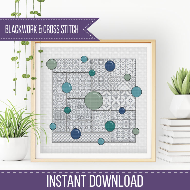 Bubbles Blackwork Pattern by Peppermint Purple