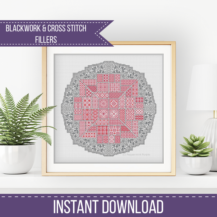 2025 SAL - Doily Blackwork & Cross Stitch by Peppermint Purple