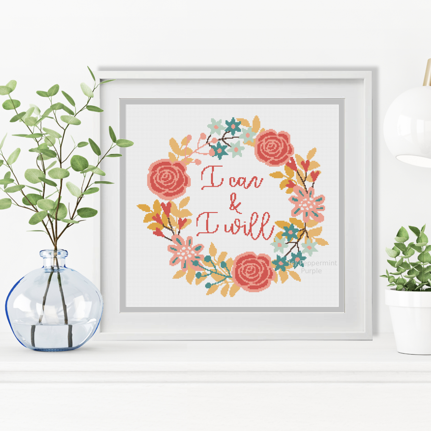 I Can & I Will Cross Stitch Pattern by Peppermint Purple