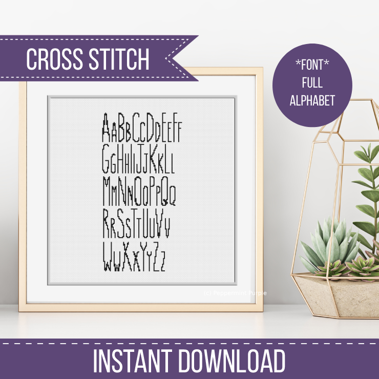 Skinny Font Cross Stitch Font by Peppermint Purple