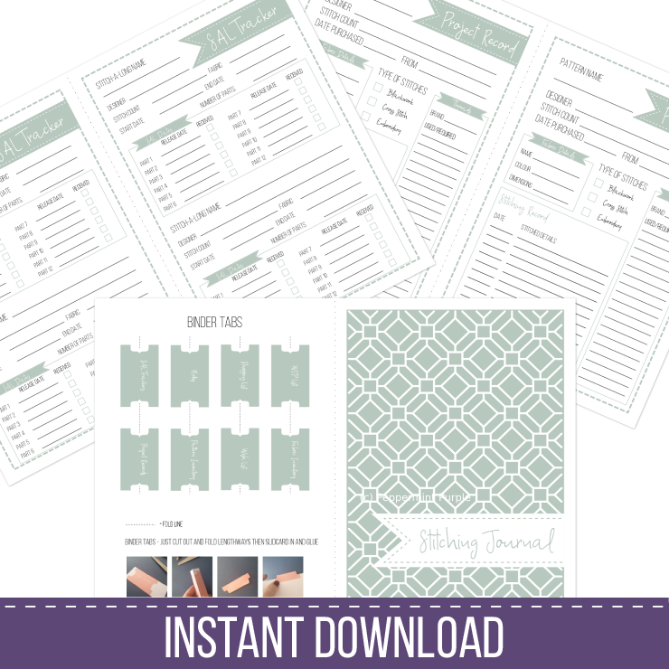 Stitching Journal - Instant Download Stitching Journal by Peppermint Purple
