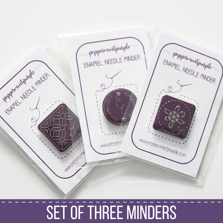 Set of 3 Needle Minders Needle Minder by Peppermint Purple