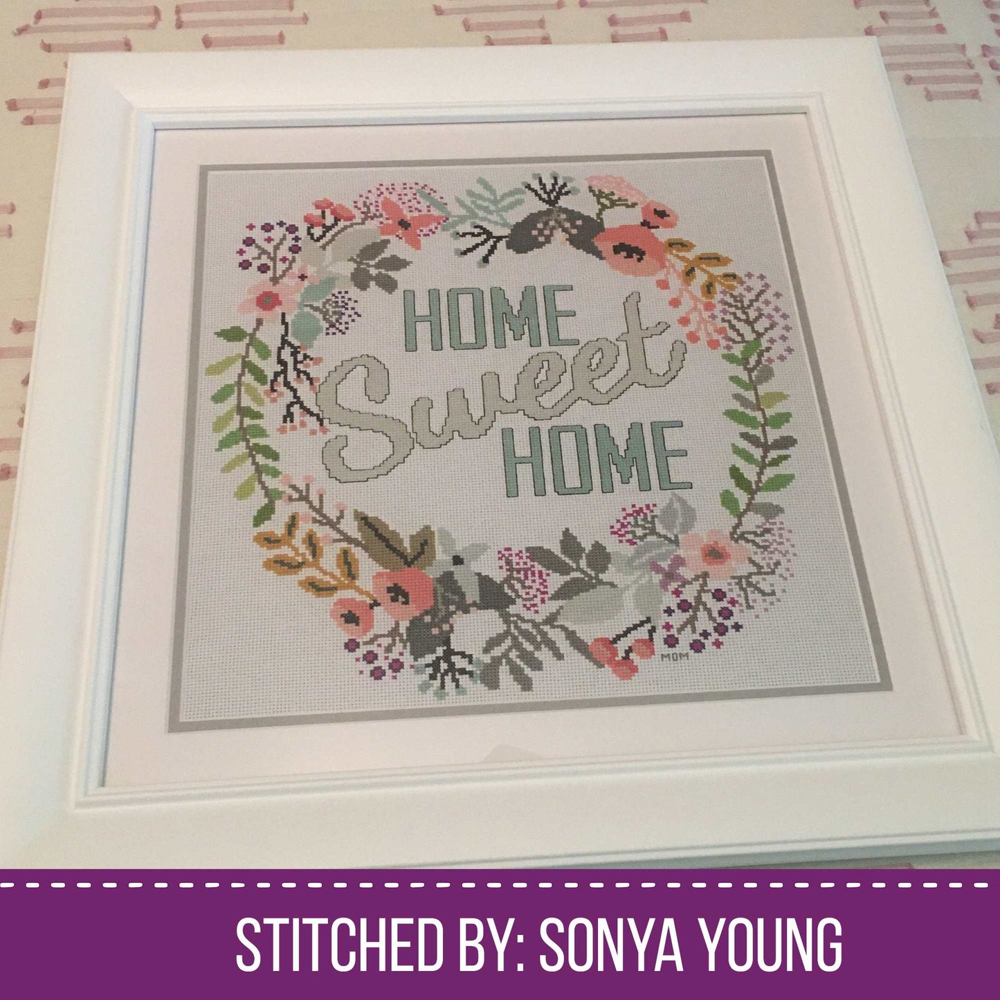 Home Sweet Home Cross Stitch Pattern by Peppermint Purple