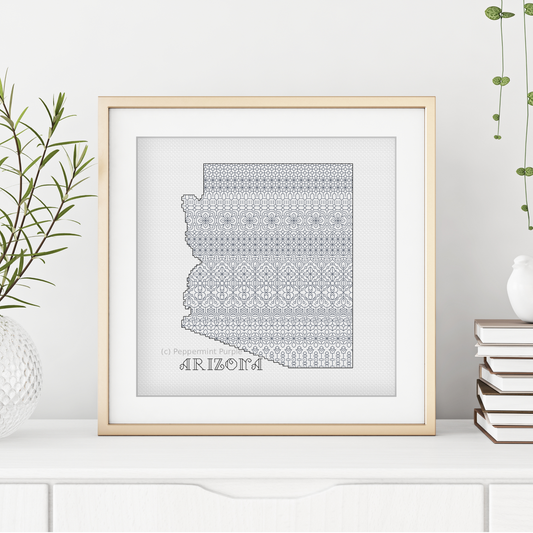 Arizona Blackwork Blackwork Pattern by Peppermint Purple