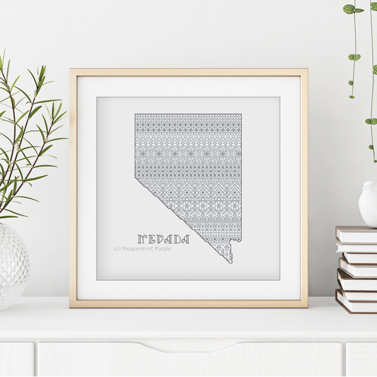 Nevada Blackwork Blackwork Pattern by Peppermint Purple