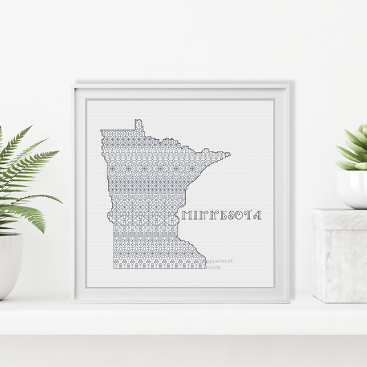 Minnesota Blackwork Blackwork Pattern by Peppermint Purple
