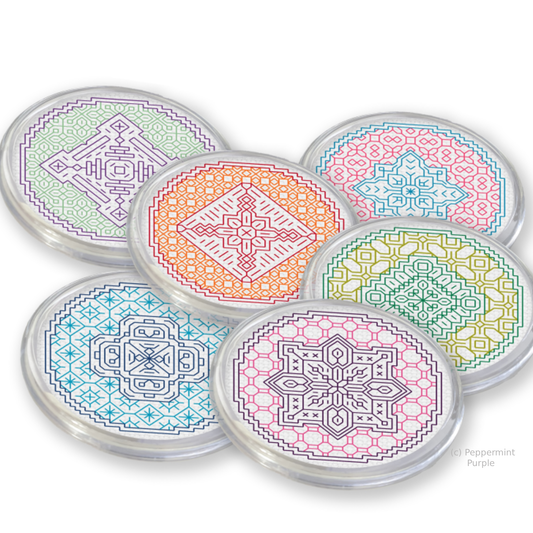 Mandala Coasters Blackwork Pattern by Peppermint Purple